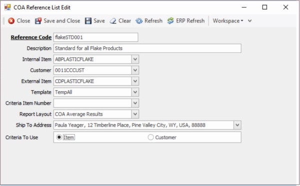 COA Edit the Reference List