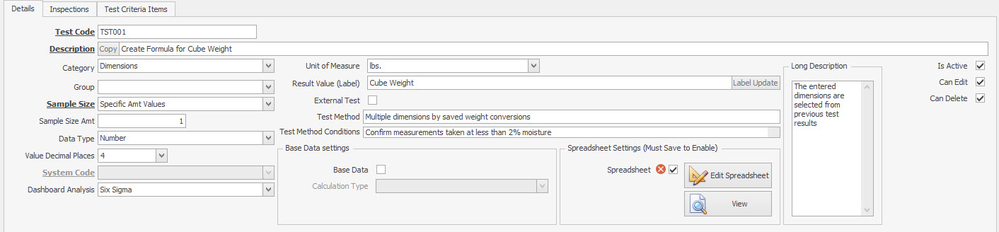 Spreadsheet Calculator for COA